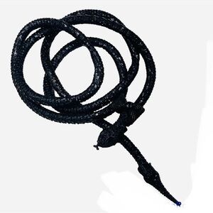 Vintage Betsey Johnson Black Mesh Rhinestone Snake Belt